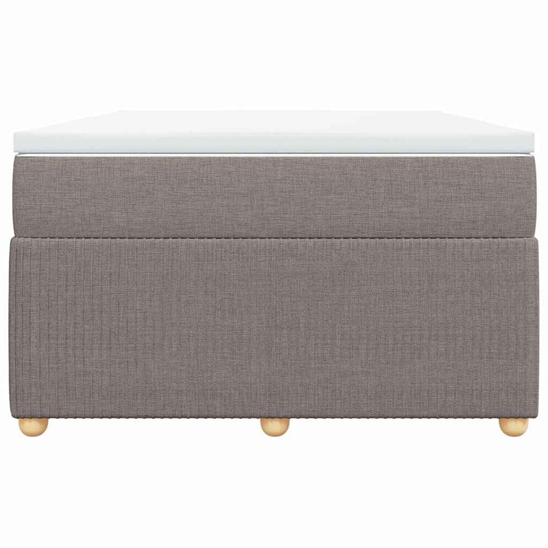 Pat box spring cu saltea, gri taupe, 120x200 cm, textil