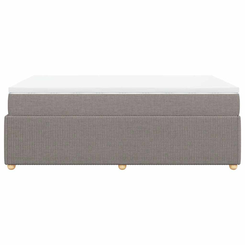 Pat box spring cu saltea, gri taupe, 120x200 cm, textil