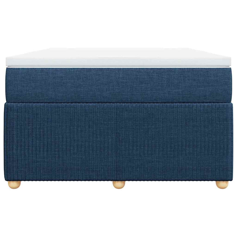 Pat box spring cu saltea, albastru, 120x200 cm, textil