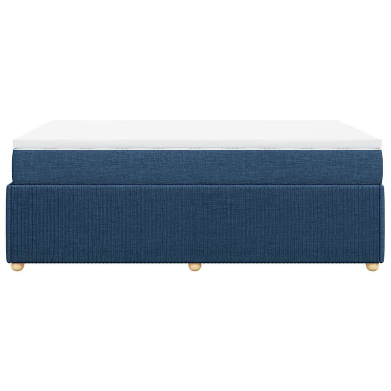 Pat box spring cu saltea, albastru, 120x200 cm, textil