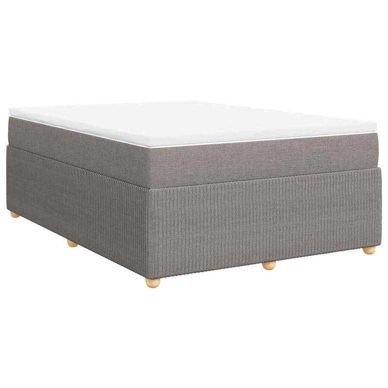 Pat box spring cu saltea, gri taupe, 140x200 cm, textil