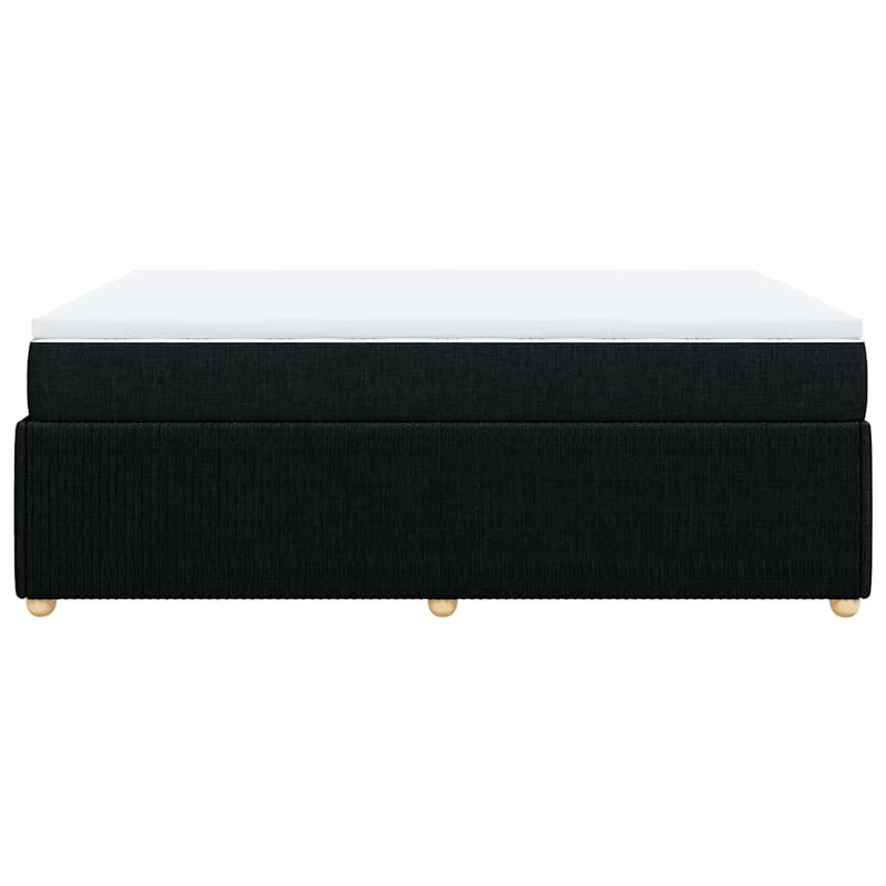 Pat box spring cu saltea, negru, 140x200 cm, textil