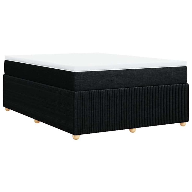 Pat box spring cu saltea, negru, 140x200 cm, textil