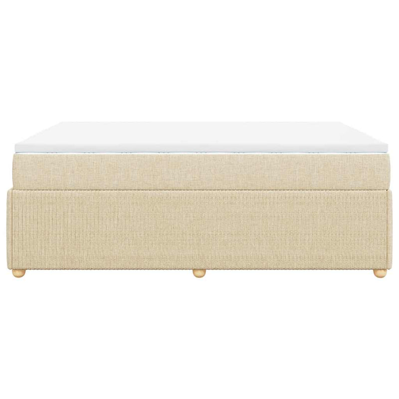 Pat continental cu saltea, crem, 140x200 cm, material textil