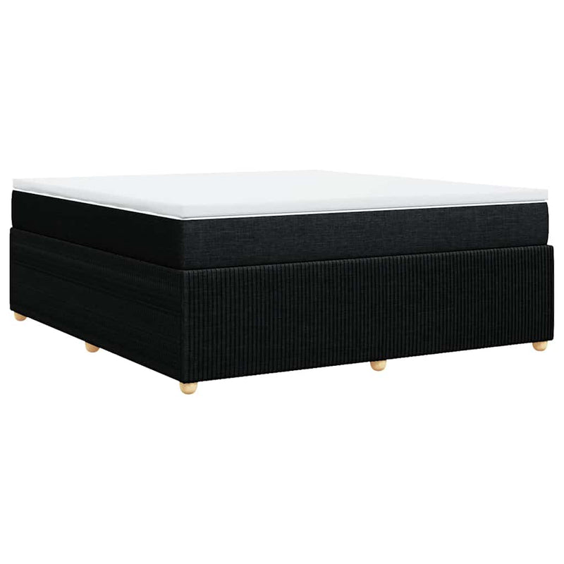 Pat box spring cu saltea, negru, 180x200 cm, catifea