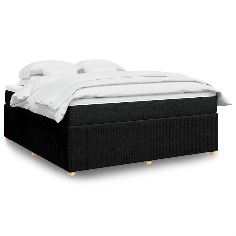 Pat box spring cu saltea, negru, 180x200 cm, catifea