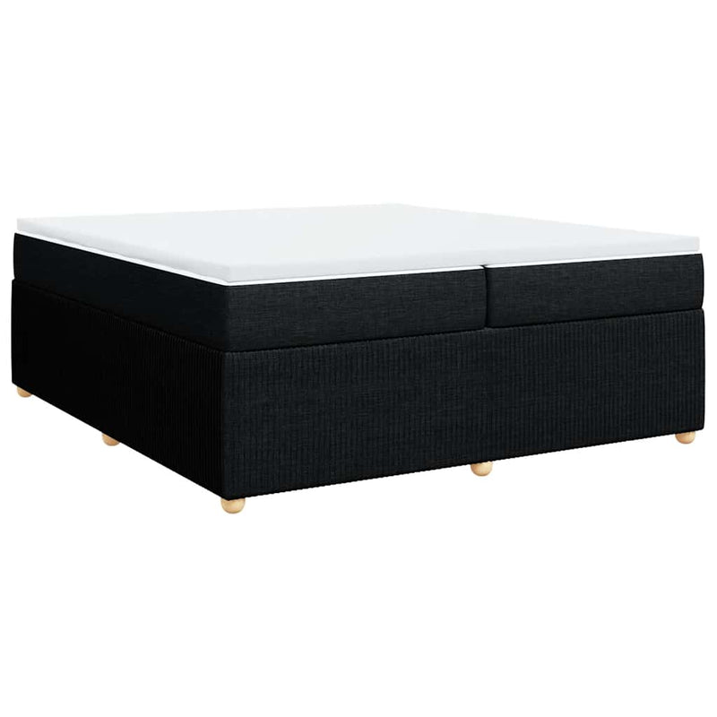 Pat box spring cu saltea, negru, 200x200 cm, textil