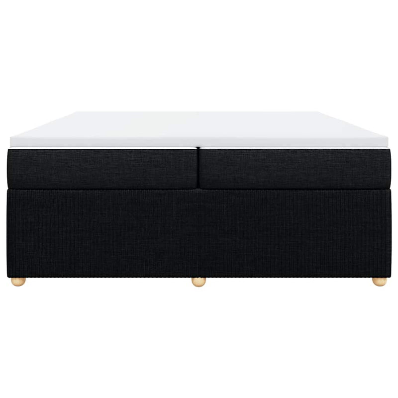Pat box spring cu saltea, negru, 200x200 cm, textil