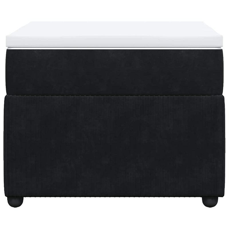 Pat box spring cu saltea, negru, 100x200 cm, catifea