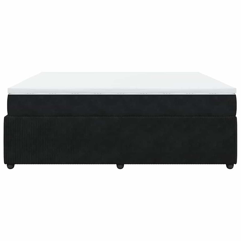 Pat box spring cu saltea, negru, 180x200 cm, catifea
