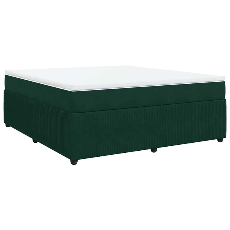 Pat box spring cu saltea, verde închis, 180x200 cm, catifea