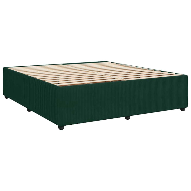 Pat box spring cu saltea, verde închis, 180x200 cm, catifea