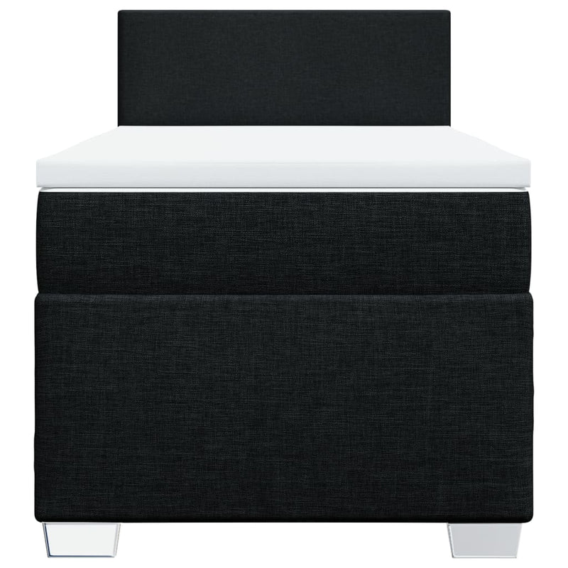 Pat box spring cu saltea, negru, 80x200 cm, textil
