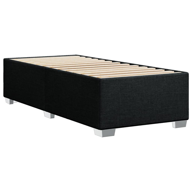 Pat box spring cu saltea, negru, 80x200 cm, textil