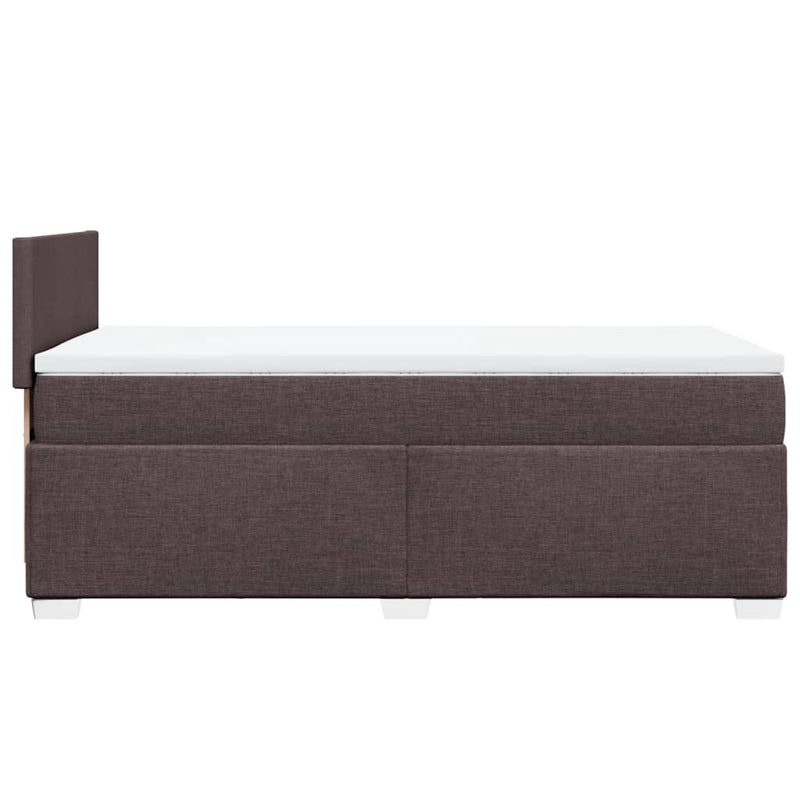 Pat box spring cu saltea, maro închis, 80x200 cm, textil