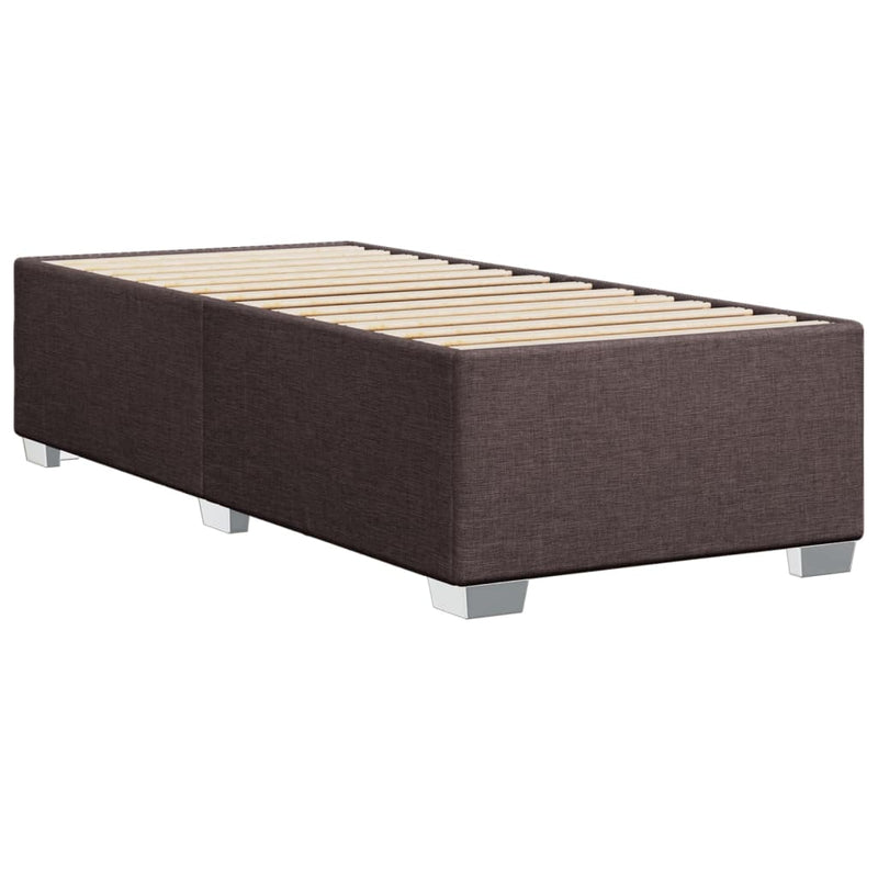 Pat box spring cu saltea, maro închis, 80x200 cm, textil