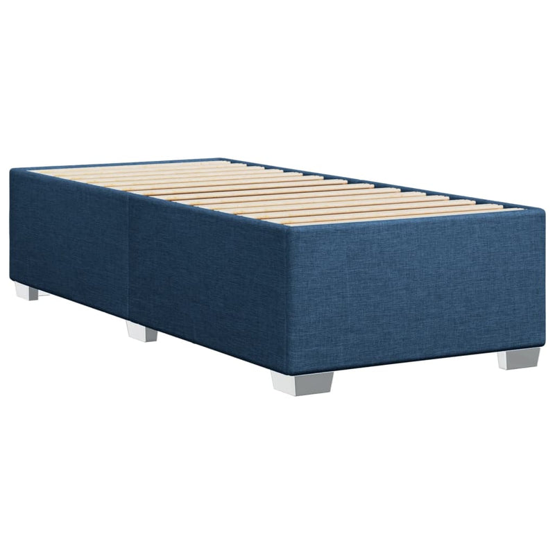 Pat box spring cu saltea, albastru, 80x200 cm, textil