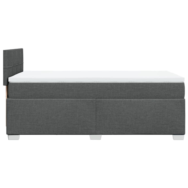 Pat box spring cu saltea, gri închis, 80x200 cm, textil
