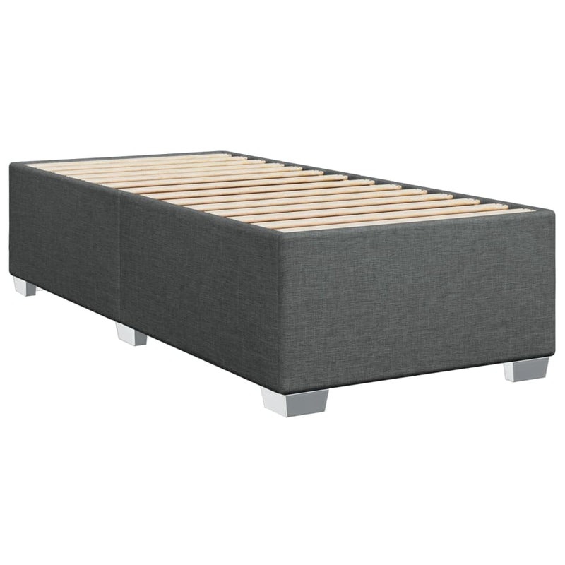 Pat box spring cu saltea, gri închis, 80x200 cm, textil
