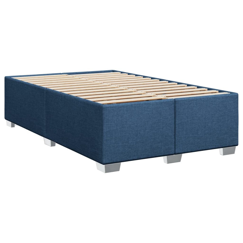Pat box spring cu saltea, albastru, 90x190 cm, textil