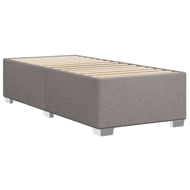 Pat box spring cu saltea, gri taupe, 100x200 cm, textil