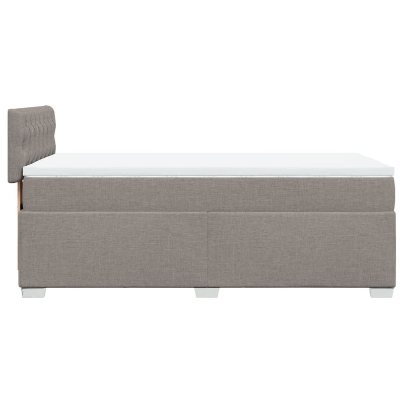Pat box spring cu saltea, gri taupe, 100x200 cm, textil