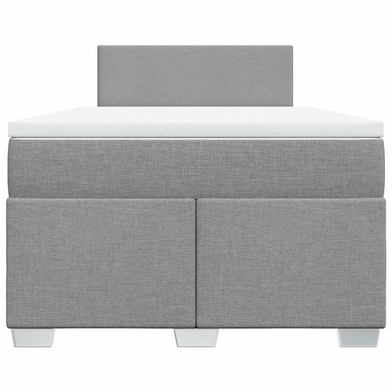 Pat box spring cu saltea, gri deschis, 120x190 cm, textil