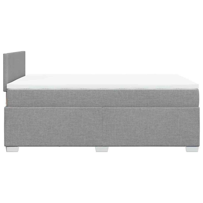 Pat box spring cu saltea, gri deschis, 120x190 cm, textil