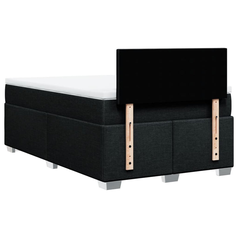 Pat box spring cu saltea, negru, 120x190 cm, catifea