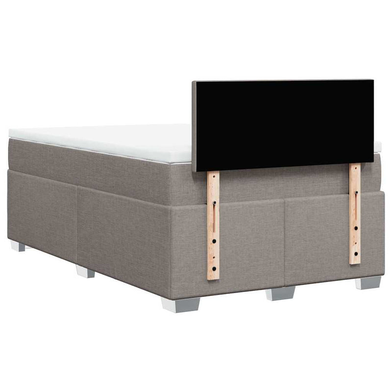 Pat box spring cu saltea, taupe, 120x190 cm material textil