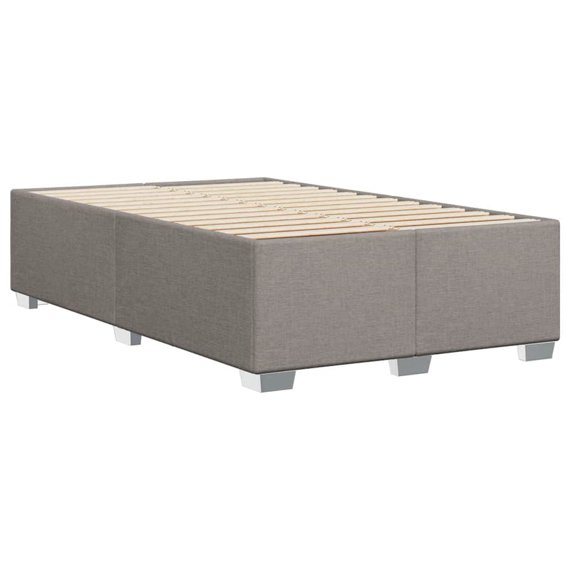 Pat box spring cu saltea, taupe, 120x190 cm material textil