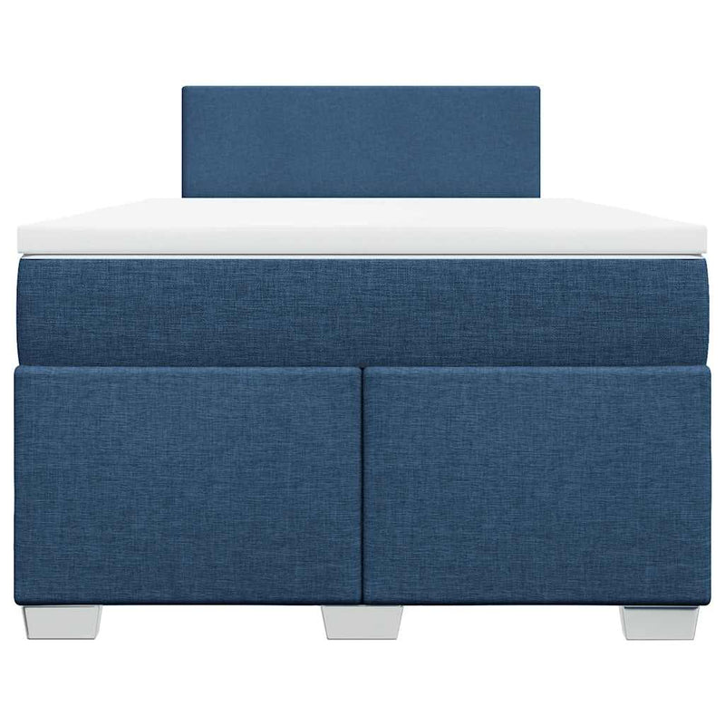Pat box spring cu saltea, albastru, 120x190 cm, material textil