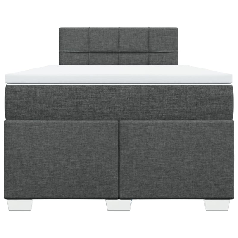 Pat box spring cu saltea, gri închis, 120x190 cm, textil