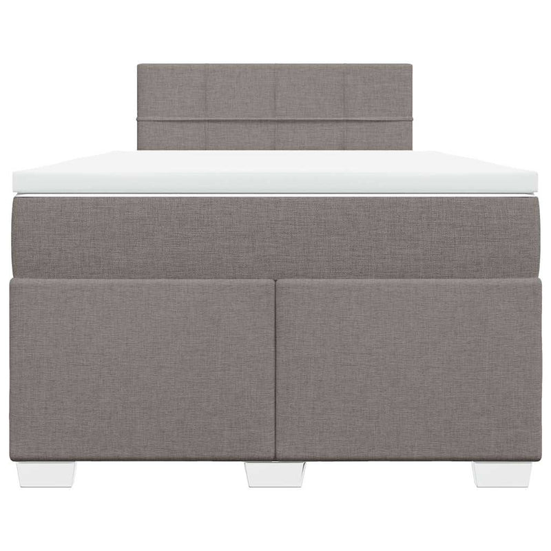 Pat box spring cu saltea, taupe, 120x190 cm material textil