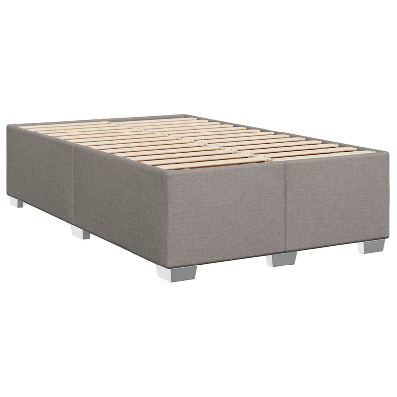Pat box spring cu saltea, taupe, 120x190 cm material textil