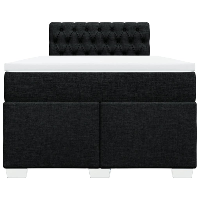 Pat box spring cu saltea, negru, 120x190 cm, catifea