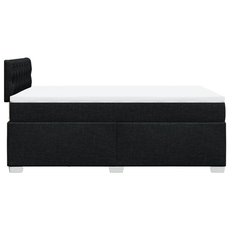 Pat box spring cu saltea, negru, 120x190 cm, catifea