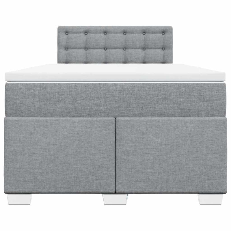 Pat box spring cu saltea, gri deschis, 120x190 cm, textil