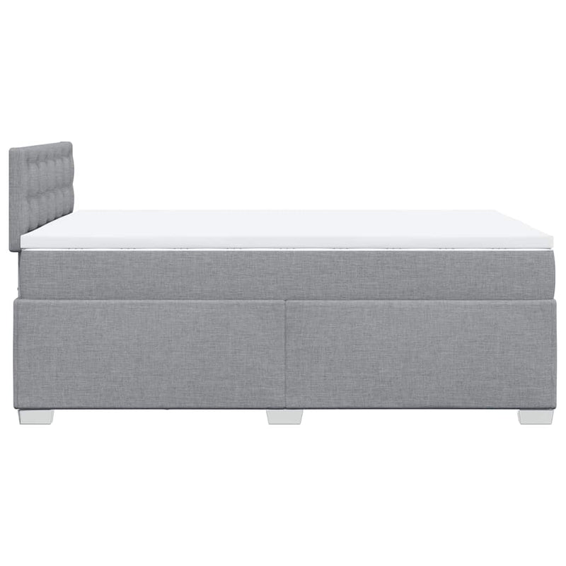 Pat box spring cu saltea, gri deschis, 120x190 cm, textil