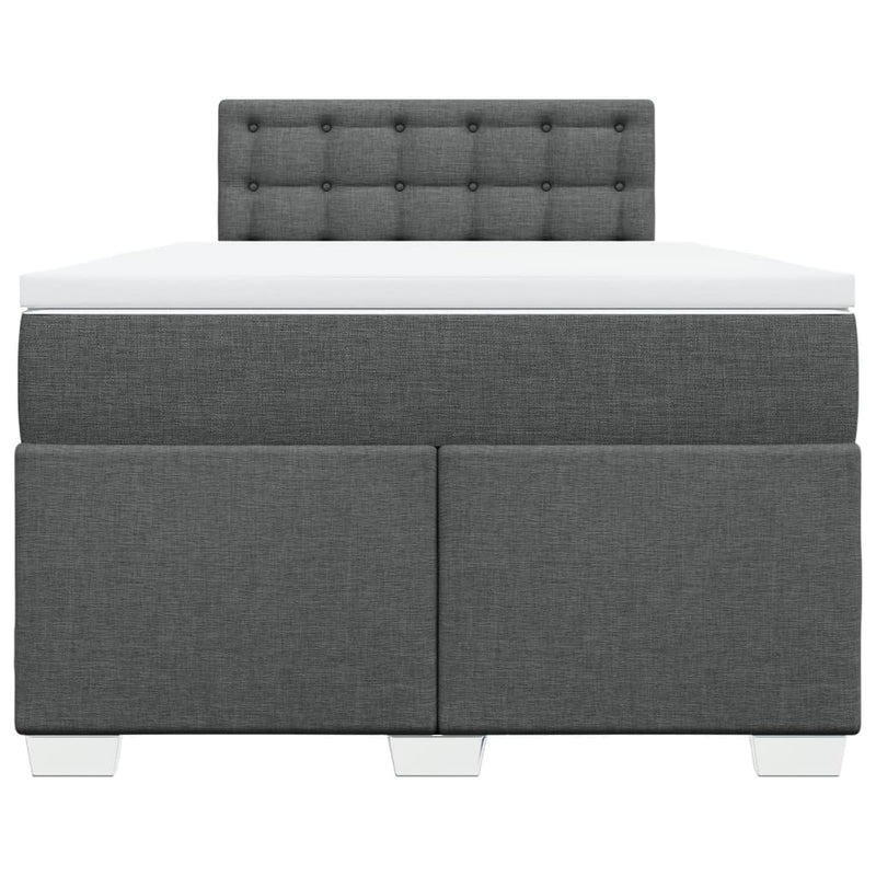 Pat box spring cu saltea, gri închis, 120x190 cm, textil