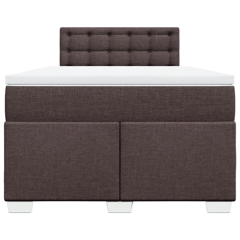 Pat box spring cu saltea, maro închis, 120x190 cm, textil
