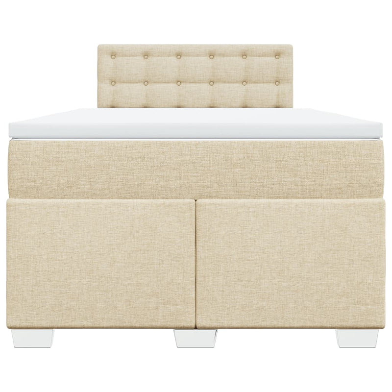 Pat continental cu saltea, crem, 120x190 cm, textil