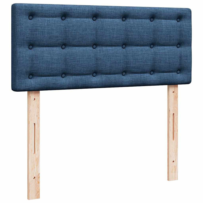 Pat box spring cu saltea, albastru, 120x190 cm, material textil