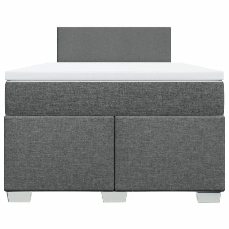 Pat box spring cu saltea, gri închis, 120x200 cm, textil