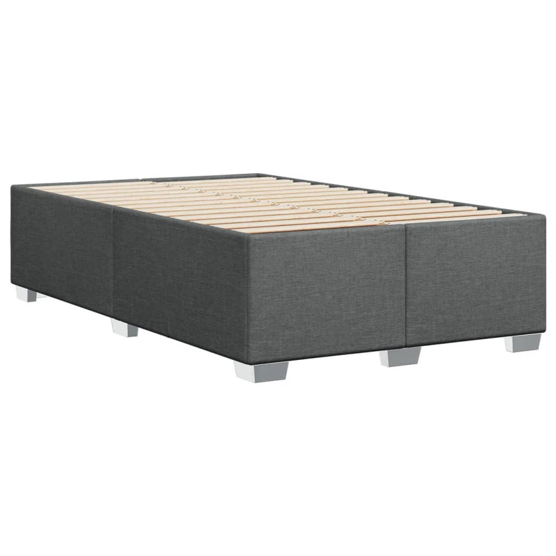 Pat box spring cu saltea, gri închis, 120x200 cm, textil