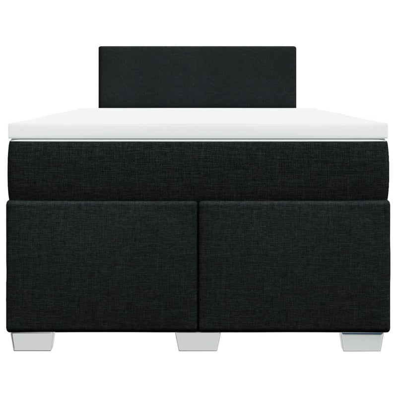 Pat box spring cu saltea, negru, 120x200 cm, textil