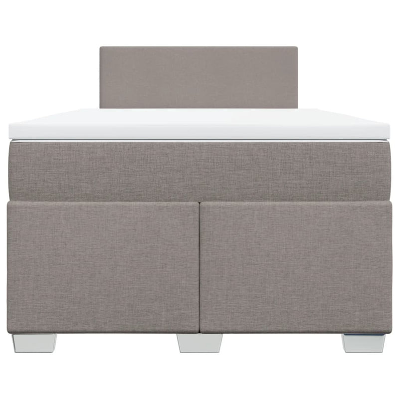 Pat box spring cu saltea, gri taupe, 120x200 cm, textil