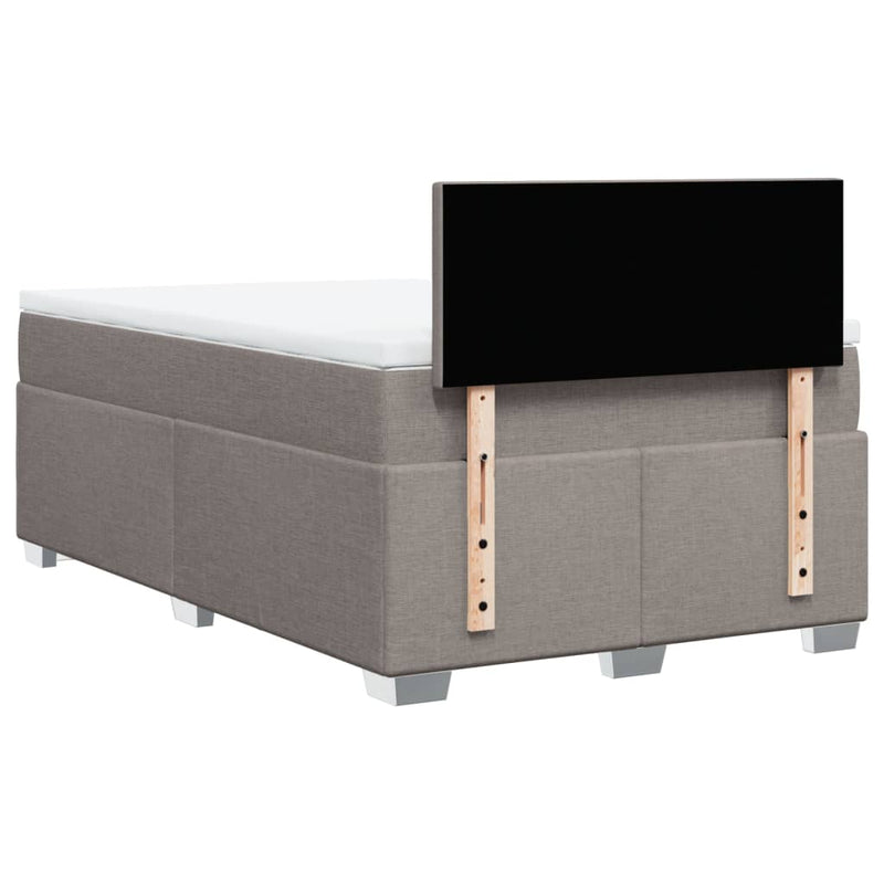 Pat box spring cu saltea, gri taupe, 120x200 cm, textil