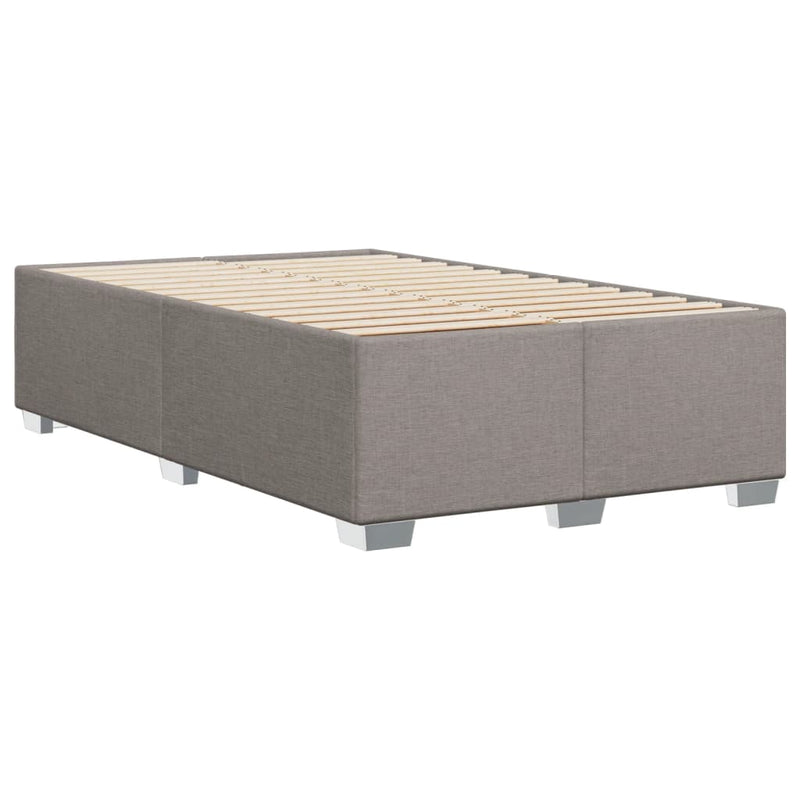 Pat box spring cu saltea, gri taupe, 120x200 cm, textil