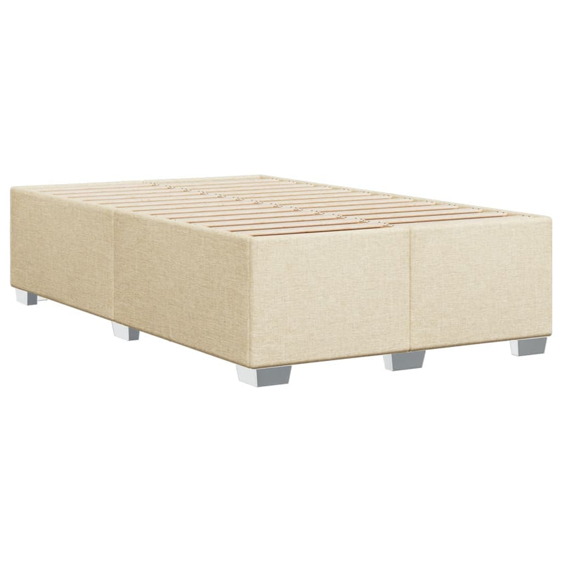 Pat box spring cu saltea, crem, 120x200 cm, textil